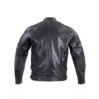 Men’s Leather Motorcycle Jacket W-TEC Black Cracker - M