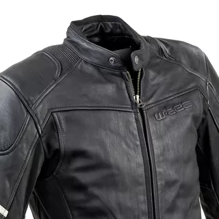 Leather Motorcycle Jacket W-TEC Montegi - Matte Black, XXL