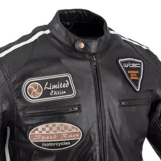 Men’s Leather Motorcycle Jacket W-TEC Black Cracker - XXL