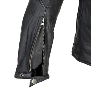 Leather Motorcycle Jacket W-TEC Montegi - Matte Black, XL