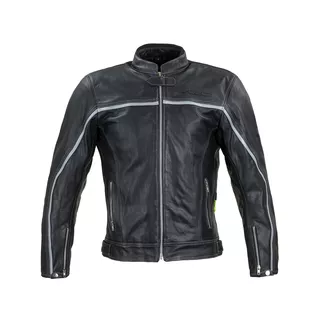 W-TEC Mathal Leder Motorradjacke - schwarz