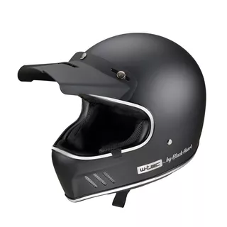 Kask motocyklowy otwarty W-TEC Black Heart Retron - Prosty czarny