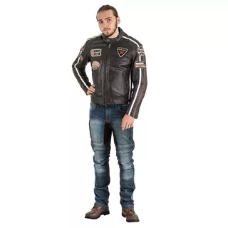 Men's Leather Motorcycle Jacket W-TEC Antique Cracker - XL