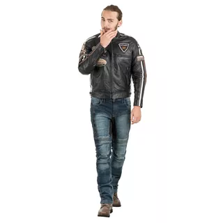 Men’s Leather Motorcycle Jacket W-TEC Sheawen