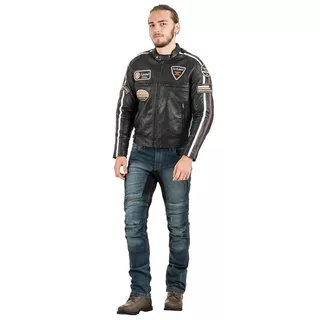 Pánska kožená moto bunda W-TEC Sheawen Black