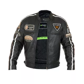 Pánská kožená moto bunda W-TEC Sheawen Black - 2.jakost