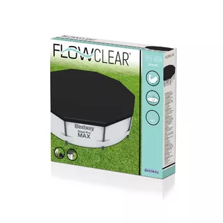 Bestway Flowclear PVC-Abdeckplane, Ø 305 cm, rund, schwarz