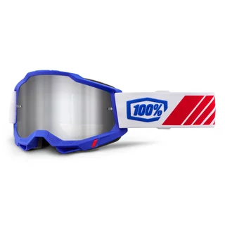 Motokrosové brýle 100% Accuri 2 Mirror - Ferran černá, zrcadlové plexi - Kolby modrá, zrcadlové plexi