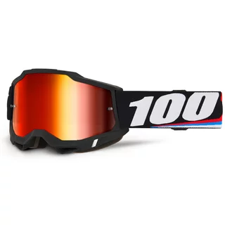 Motokrosové brýle 100% Accuri 2 Mirror - Magnus černá, červené plexi