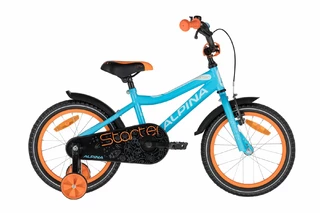Gyermek kerékpár KELLYS ALPINA Starter 16" - citromsárga - világoskék