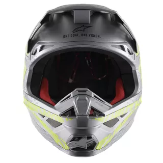 Moto přilba Alpinestars Supertech S-M8 Triple MIPS šedá/žlutá fluo/černá