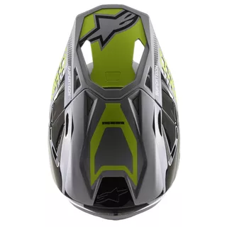 Moto přilba Alpinestars Supertech S-M8 Triple MIPS šedá/žlutá fluo/černá