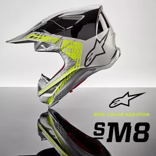 Moto prilba Alpinestars Supertech S-M8 Triple MIPS šedá/žltá fluo/čierna