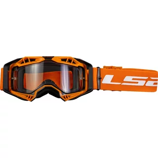 Motokrosové brýle LS2 Aura Black H-V Orange čiré sklo