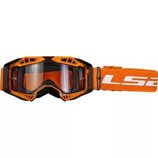 Motocross-Brille LS2 Aura Black H-V Orange Klarglas