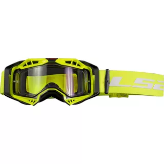 Motocross-Brille LS2 Aura Black H-V Gelbes Klarglas