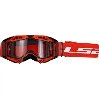 Motocross-Brille LS2 Aura Black Red Klarglas