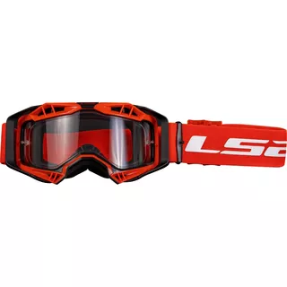 Motocross-Brille LS2 Aura Black Red Klarglas