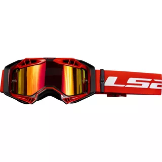 Motocrossbrille LS2 Aura Pro Schwarz Rot Iridiumglas