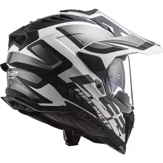 Endurohelm LS2 MX701 Explorer Alter - Mattschwarzes Weiß