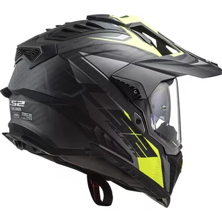 Enduro Helmet LS2 MX701 Explorer C Focus - Matt Titanium H-V Yellow