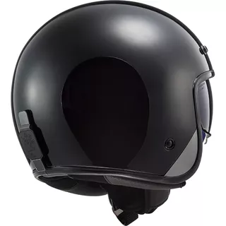 Open Face Motorcycle Helmet LS2 OF601 Bob Solid - Matt Black