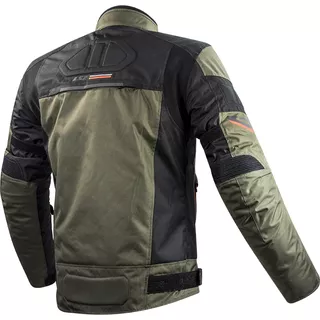 Herren Motorradjacke LS2 Shadow Man Khaki Schwarz