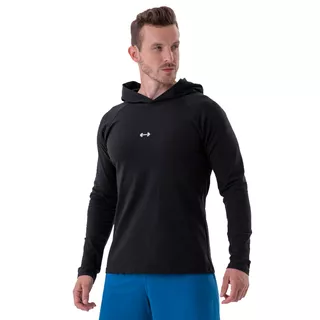 Men’s Long-Sleeve Hooded T-Shirt Nebbia 330 - Black