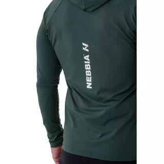 Men’s Long-Sleeve Hooded T-Shirt Nebbia 330 - Dark Green