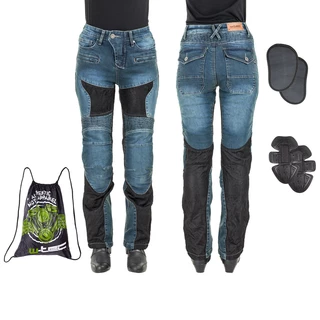 Damskie jeansowe spodnie motocyklowe W-TEC Bolftyna - Niebieski-czarny