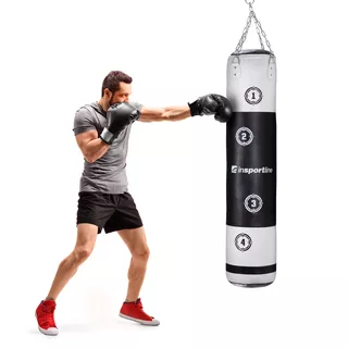 Punching Bag inSPORTline Robkin 150 x 35 cm - Black-White