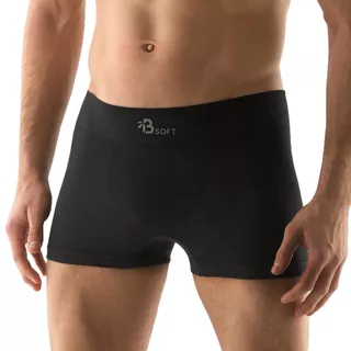 Short Leg Boxer Shorts Bamboo Soft - Dark Grey - Black