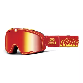 Moto Goggles 100% Barstow Death Spray, červené plexi