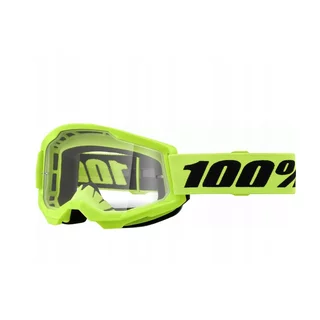 Motocross szemüveg 100% Strata Mini - Yellow sárga, átlátszó plexi - Yellow sárga, átlátszó plexi