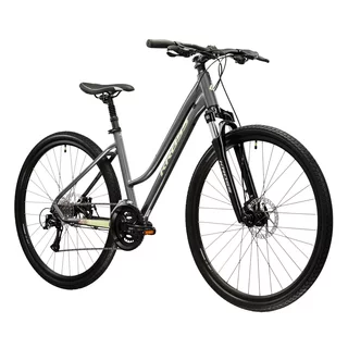 Dámské crossové kolo Kross EVADO 3.0 28" - model 2025 - šedá / zelená / lesk