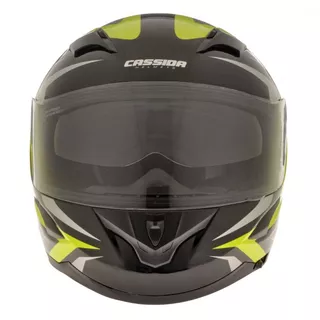 Motorcycle helmet Cassida Integral 2.0 black-gray-yellow fluo