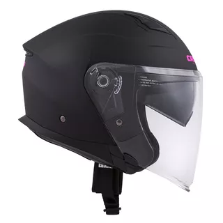 Cassida Jet Tech Schwarz Matt/Pink Logo 2023 Motorradhelm