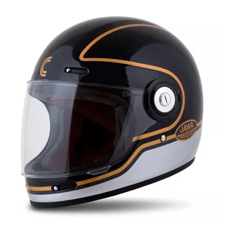 Motorcycle Helmet Cassida Fibre Jawa Sport Black/Silver/Gold