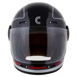 Motorcycle Helmet Cassida Fibre Jawa Sport Black/Silver/Red