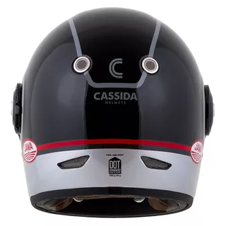 Cassida Fiber Jawa Sport Motorradhelm Schwarz/Silber/Rot