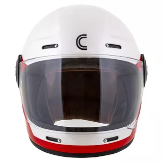 Motorcycle Helmet Cassida Fibre OPG White/Blue/Red