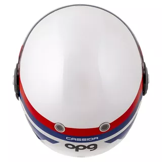 Motorradhelm Cassida Fiber OPG weiß/blau/rot