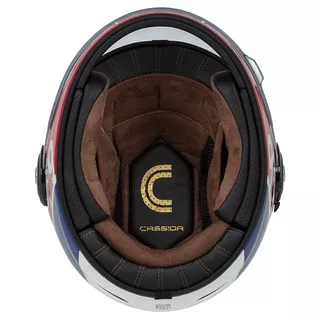 Moto prilba Cassida Fibre OPG biela/modrá/červená