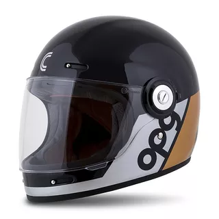 Motorcycle Helmet Cassida Fibre OPG Black/Gold/Silver