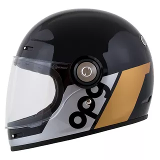 Motorcycle Helmet Cassida Fibre OPG Black/Gold/Silver