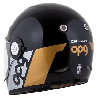 Motorcycle Helmet Cassida Fibre OPG Black/Gold/Silver