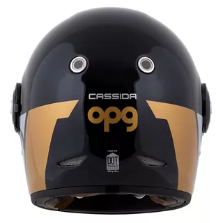 Motorcycle Helmet Cassida Fibre OPG Black/Gold/Silver