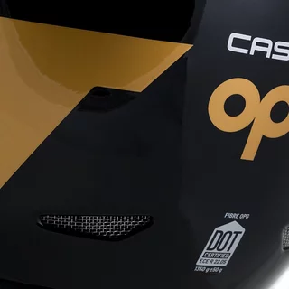 Moto prilba Cassida Fibre OPG čierna/zlatá/strieborná