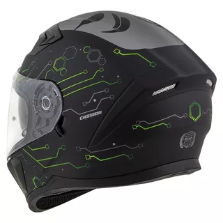 Motorcycle Helmet Cassida Integral 3.0 Hack Vision Matte Black/Green