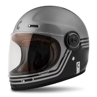 Motorkářská helma Cassida Fibre Super Hooligan černá/metalická šedá